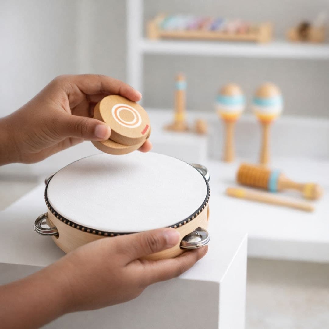 Wooden Musical Instrument Set for Kids – Tambourine, Maracas & More thumbnail 4