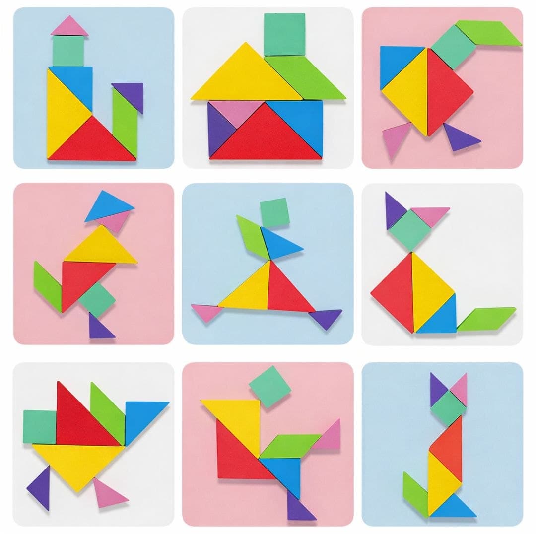 Wooden Magnetic Geometry Puzzle – 225 Piece Pattern Building Set thumbnail 3