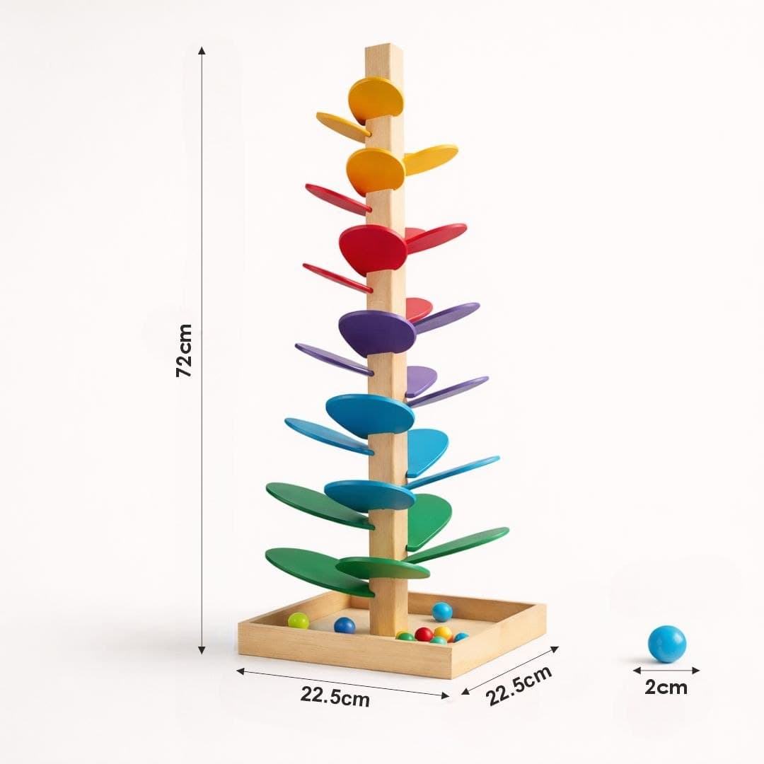 Rainbow Music Tree – Wooden Marble Run Tower for Toddlers thumbnail 3