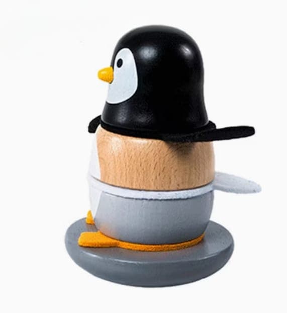 Wooden Penguin Tumbler Toy – Stacking Wobble Toy for Toddlers thumbnail 3