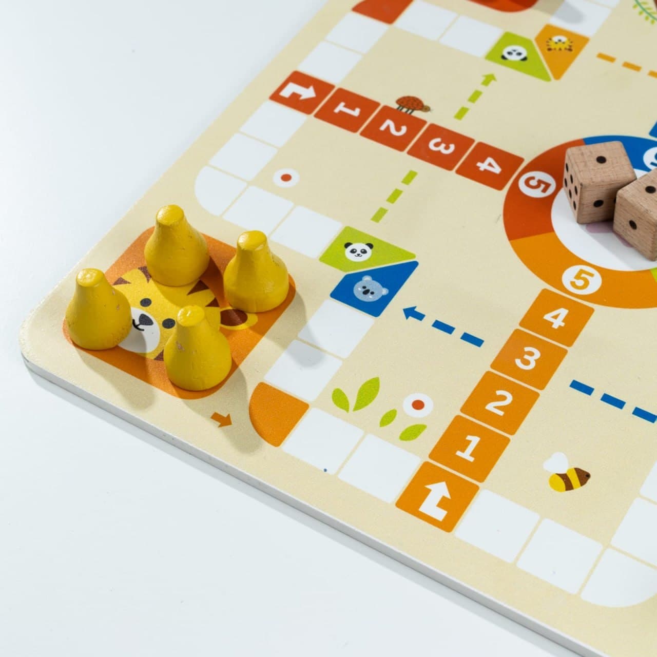 2-in-1 Wooden Ludo & Snake and Ladder Game – Animal Theme Board Game thumbnail 2