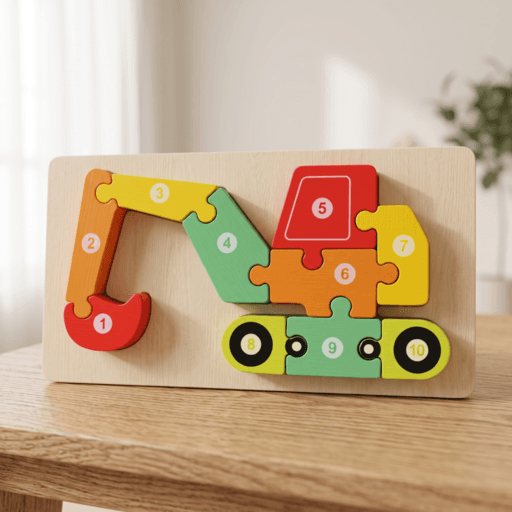 Toddler Wooden Number Puzzles: Animals & Vehicles thumbnail 2