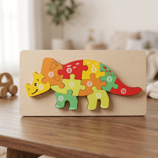 Toddler Wooden Number Puzzles: Animals & Vehicles thumbnail 5