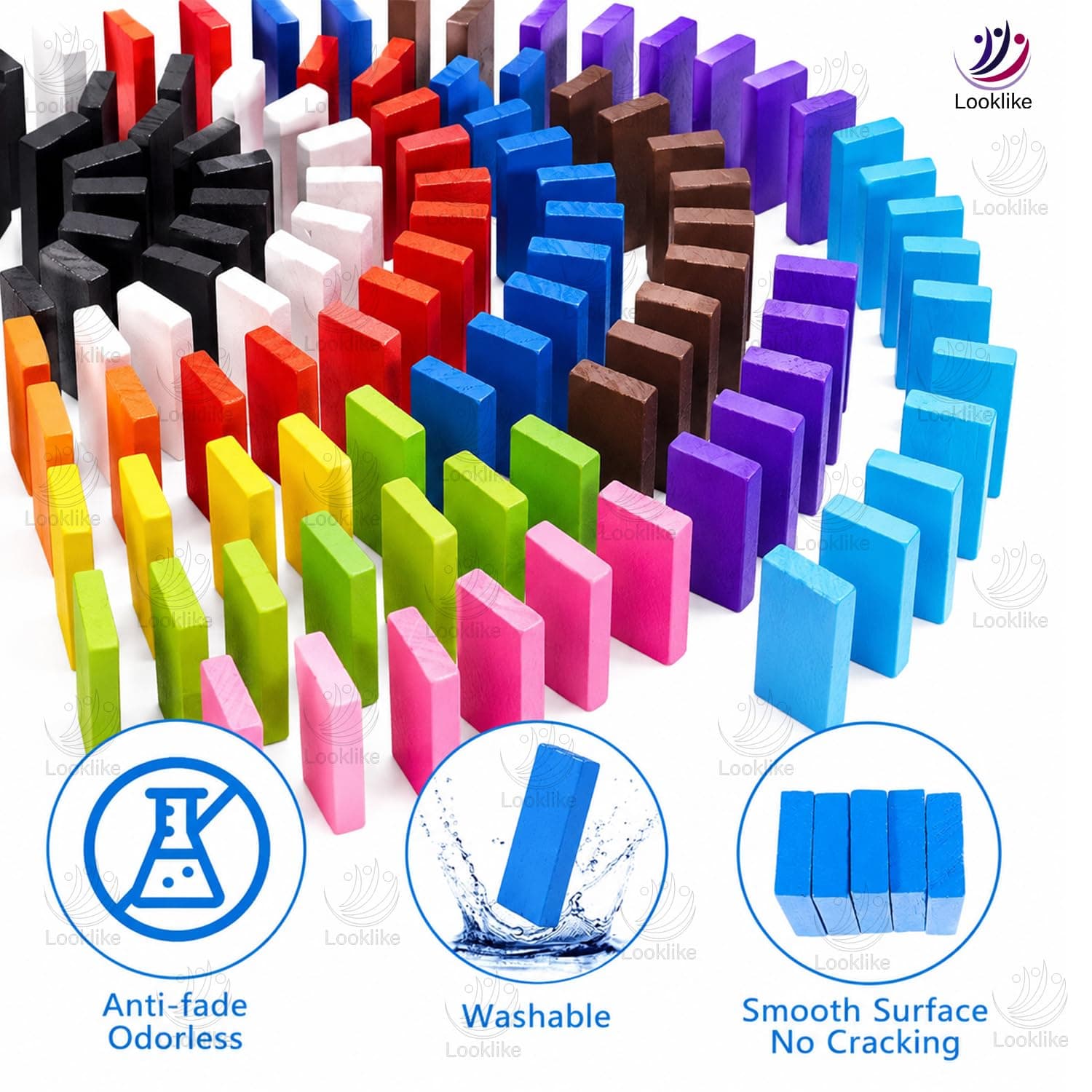 Pingo Play Colorful Wooden Dominos Blocks For 3 Years+ Multicolor thumbnail 2