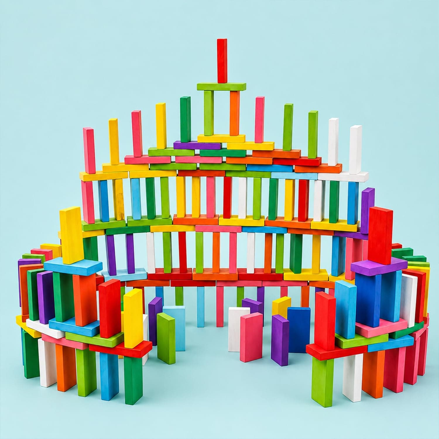 Pingo Play Colorful Wooden Dominos Blocks For 3 Years+ Multicolor thumbnail 3