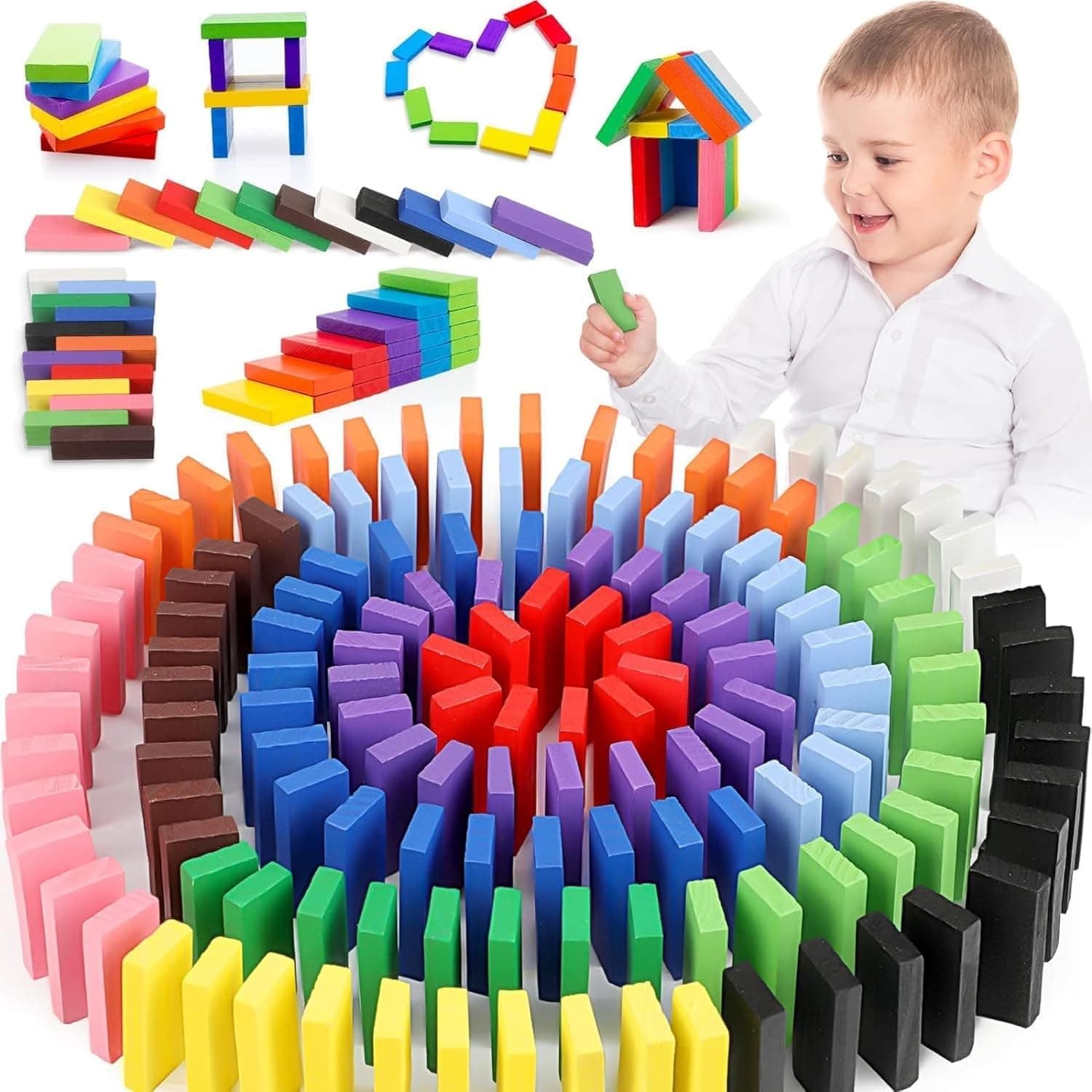 Pingo Play Colorful Wooden Dominos Blocks For 3 Years+ Multicolor thumbnail 4