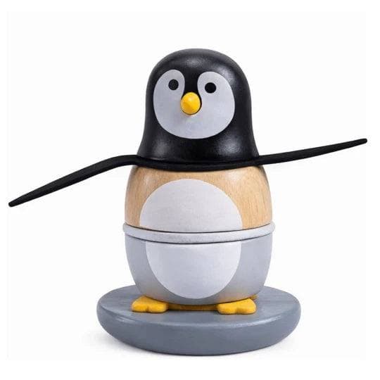Wooden Penguin Tumbler Toy – Stacking Wobble Toy for Toddlers - Image 1