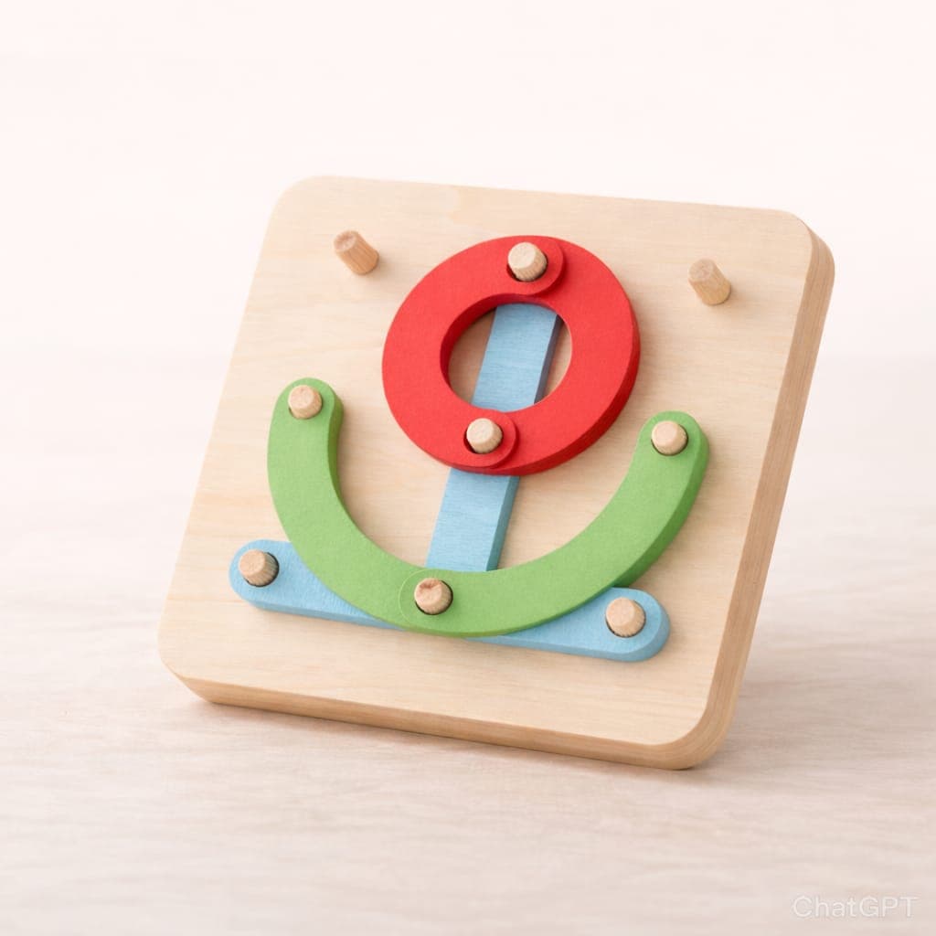 Multifunctional Montessori Pillar Flower Puzzle – Wooden Rotating Shape Toy - Image 1