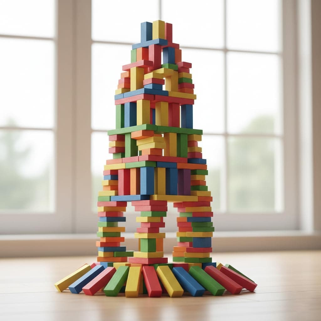 Pingo Play Colorful Wooden Dominos Blocks For 3 Years+ Multicolor - Image 1
